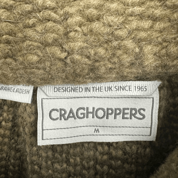 Craghoppers Womens Chunky Cardigan Coat Size M Wool Blend Lagenlook Green Cabin - Picture 4 of 14
